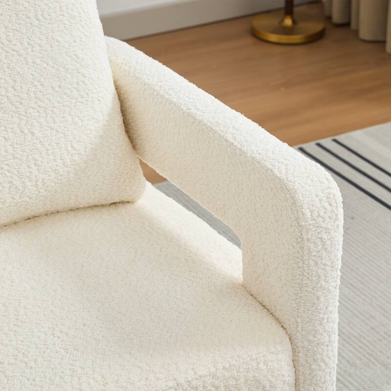 Upholstered Swivel Accent Chair, Modern Arm Chair with Open Back,360 Degree Swivel Lounge Club Chair with Removable Back Cushion
