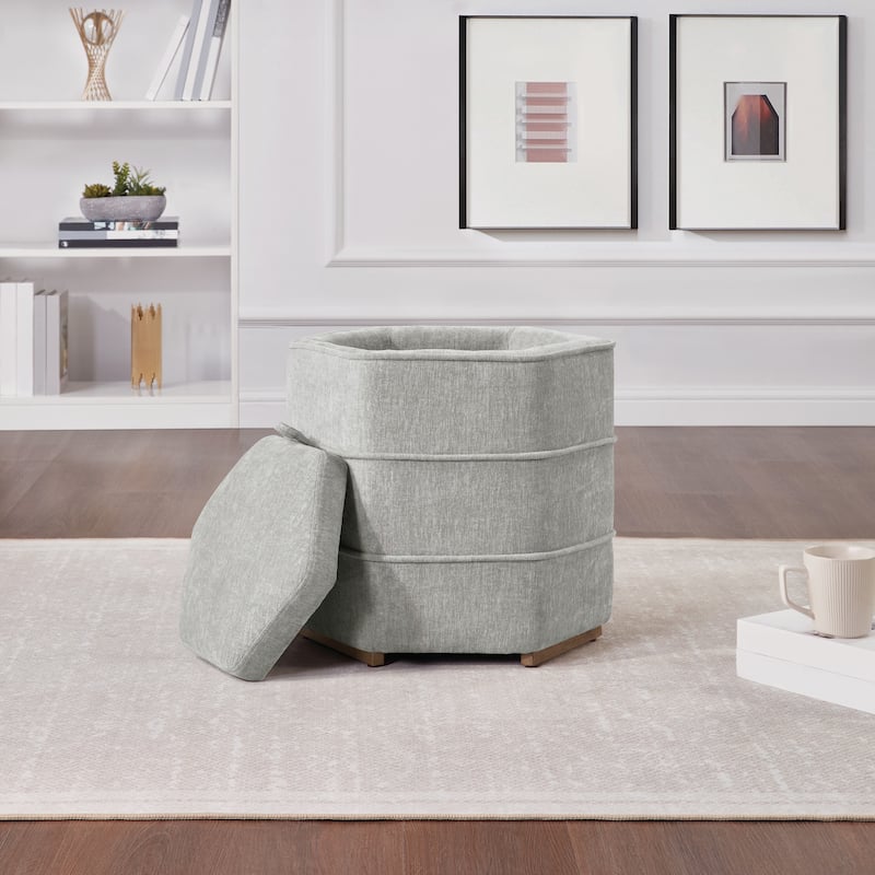 Maddox 6-sided Storage Ottoman - Fog