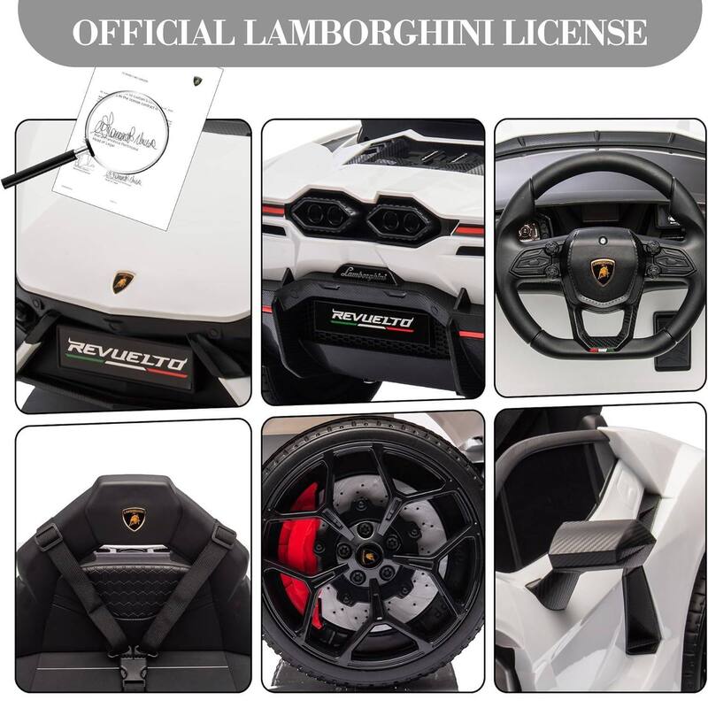 12V Kids Ride on Car Toy, Licensed Lamborghini Revuelto for Kids Best Gift