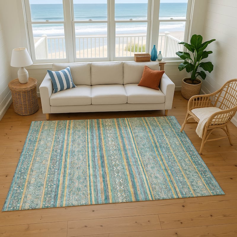 Premium Washable Super Soft Boho Stripes Mayfield Rug