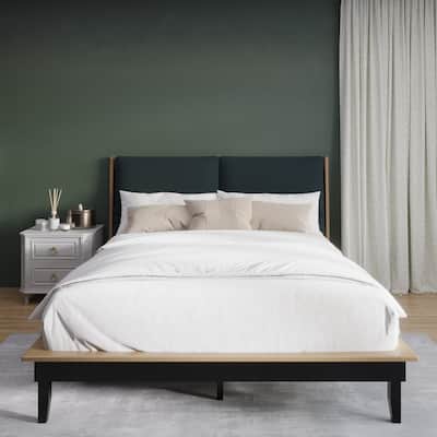 CraftPorch Mid-Century Wooden Platform Bed