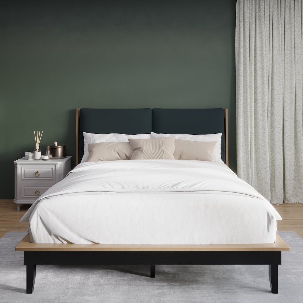 CraftPorch Mid-Century Wooden Platform Bed