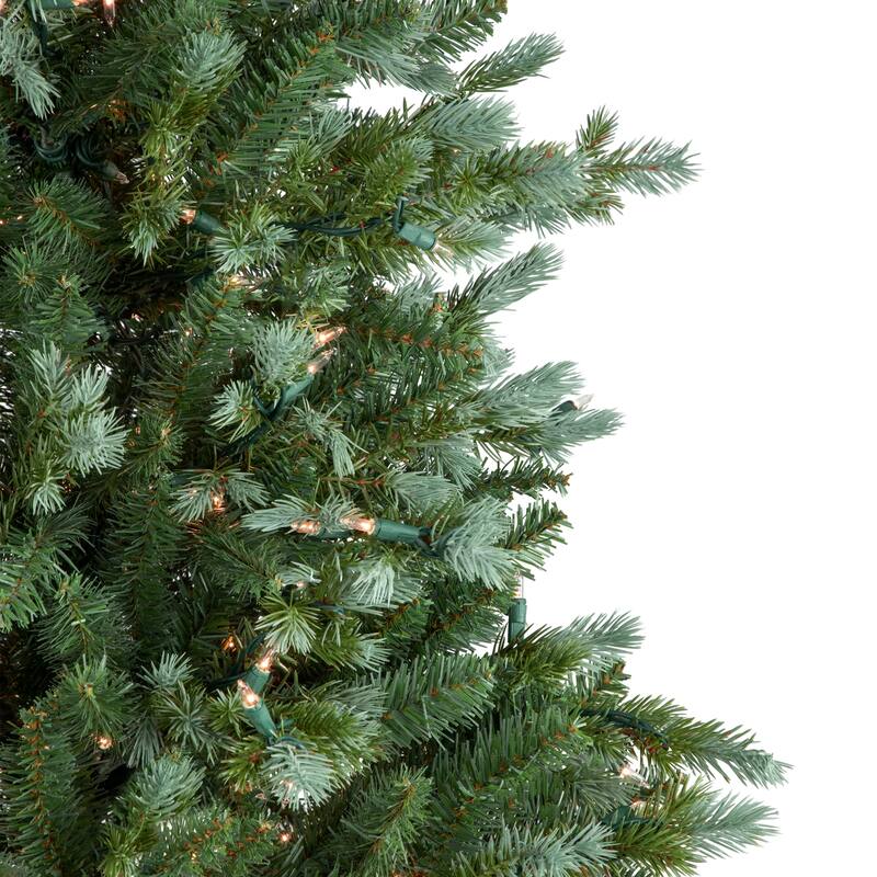 Medium Blue Spruce Artificial Christmas Tree 6' Clear Lights - 6 Foot