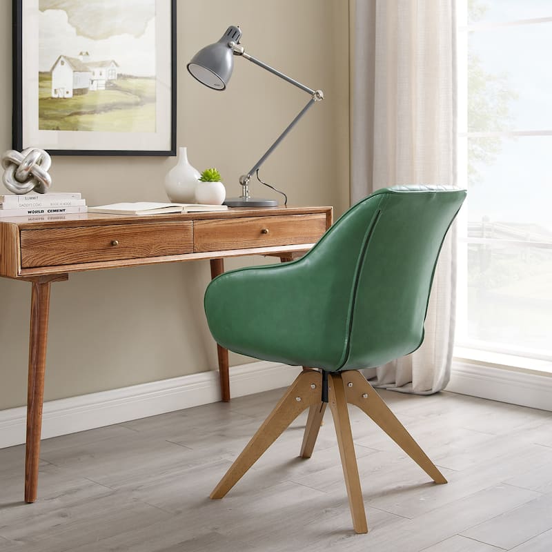 Art Leon Classical Swivel Office Accent Chair with Wood Legs