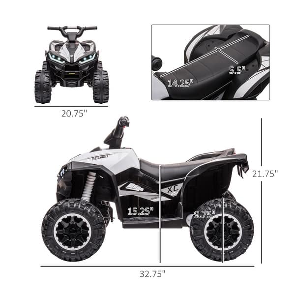Electric 12V Ride-On ATV Car Toy for Toddlers with Music, Headlights, and Forward and Backward Function, for 3-5 Years Old