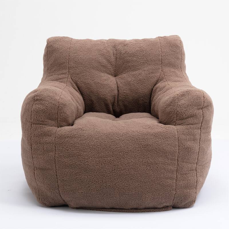 010-Soft Teddy Fabric Tufted Foam Bean Bag Chair