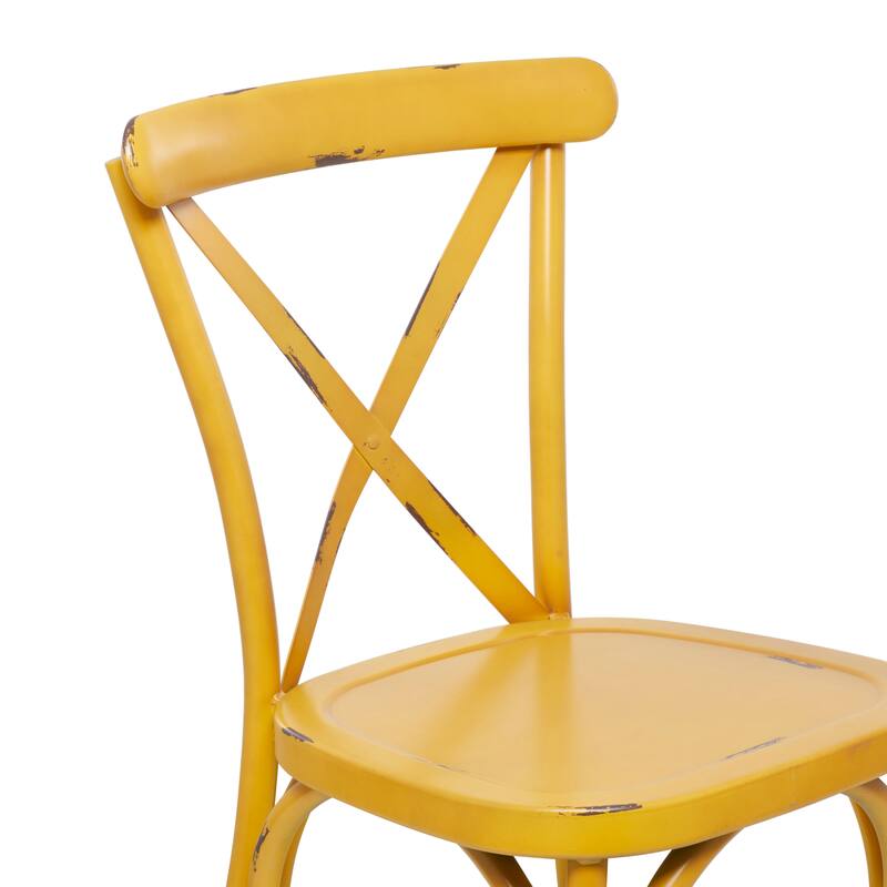 Iron Farmhouse Outdoor Dining Chair (Set of 2) - 22 x 19 x 35