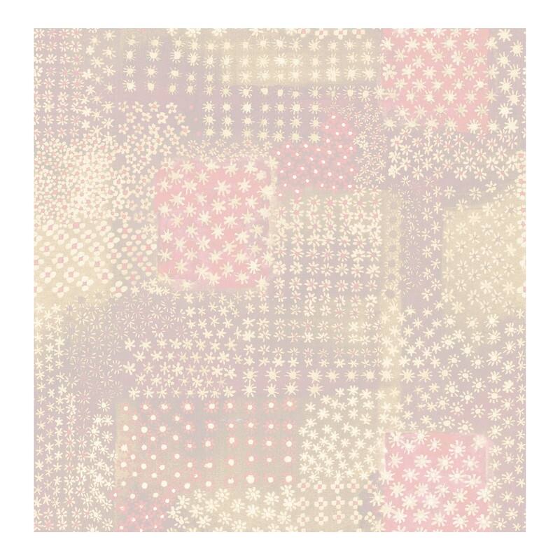 Flower Power Pink Patchwork Wallpaper - 20.5in x 396in x 0.025in