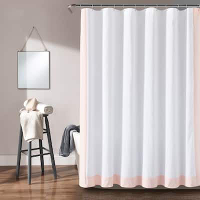 Lush Decor Block Border Shower Curtain Single