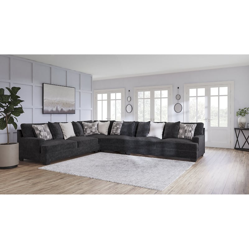 Signature Design by Ashley Lavernett Charcoal 4-Piece Sectional - 170"W x 131"D x 40"H