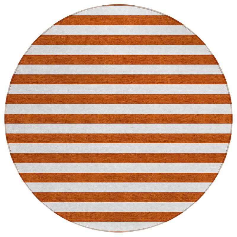 Elri Stripe Weather Resistant Blended Style Outdoor Rug