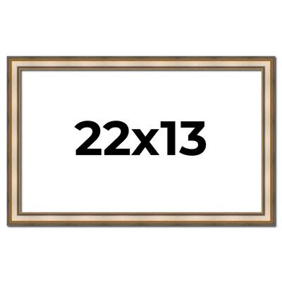 22x13 Frame Gold Solid Wood Shadow Box Width 1.5 Inches | Interior Frame Depth 2 3/8 Inches