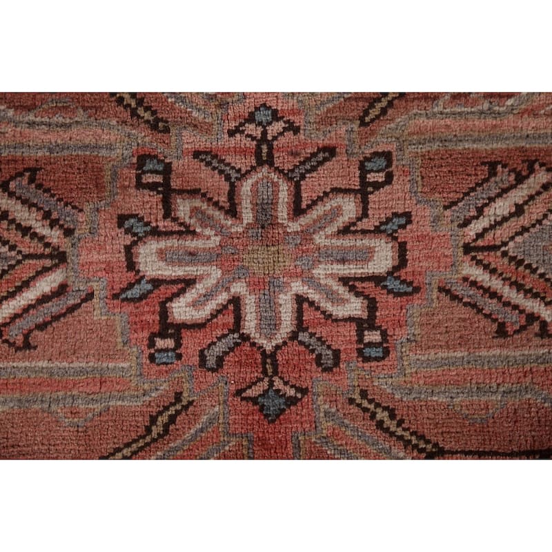 Vintage Geometric Traditional Heriz Persian Wool Area Rug Hand-knotted - 7'5" x 10'7"