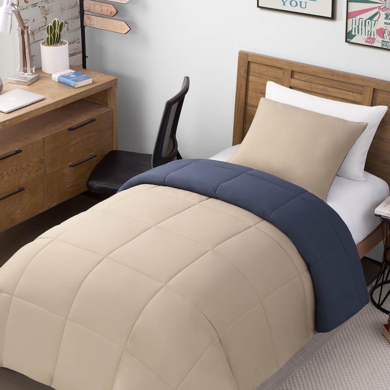 Lucky Brand Box Stitch Reversible Comforter Sets