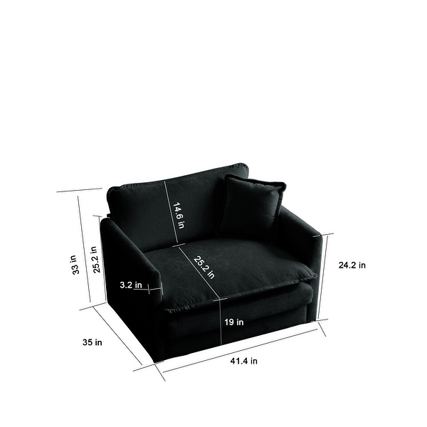 Chenille Single Sofa Chair 41.4 W Oversized Accent Chairs Modern Upholstered Deep Seat Comfy Armchair with Pillow On Sale Bed Bath Beyond 40299317