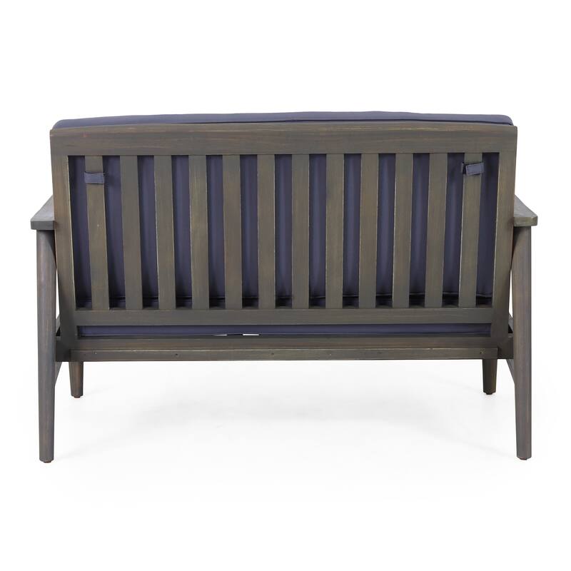 Willowbrook Outdoor Acacia Loveseat and Coffee Table by Christopher Knight Home