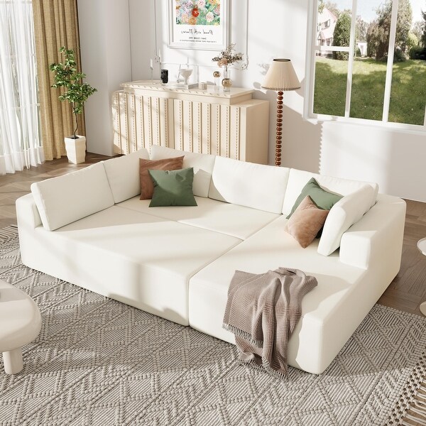 Oversize Modular Sectional Couch 3 Pieces Free Combination Sofa Set