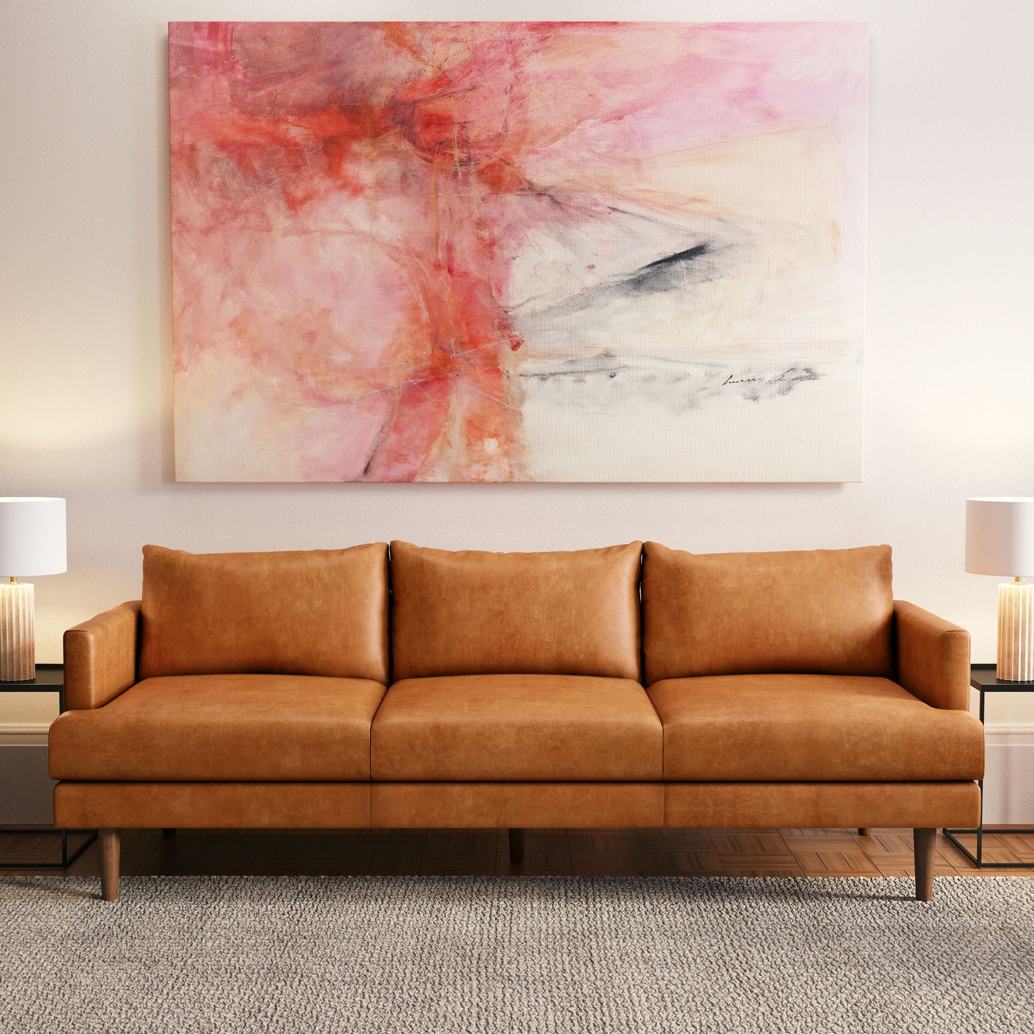 Poly & Bark Girona 88" Sofa - Full Grain Genuine Italian Leather