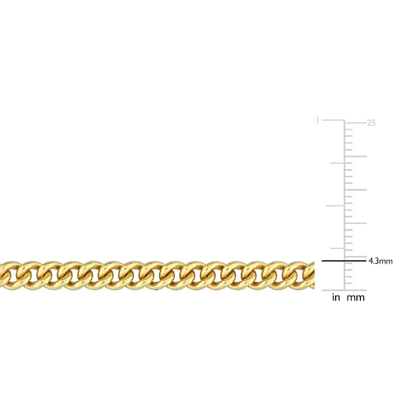 Miadora 4.4mm Curb Link Chain Anklet in Yellow Silver - 9 in
