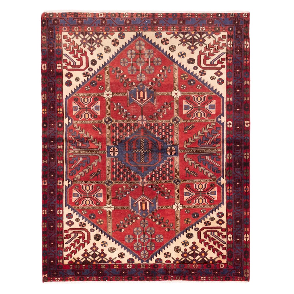 ECARPETGALLERY Hand-knotted Andelz Red Wool Rug - 5'3 x 6'10