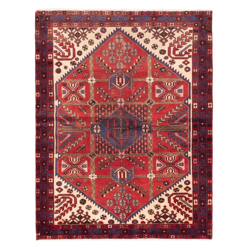ECARPETGALLERY Hand-knotted Andelz Red Wool Rug - 5'3 x 6'10
