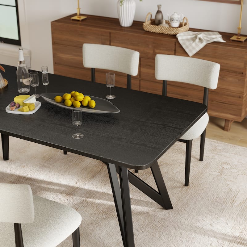 Roundhill Furniture Axler 7-Piece Dining Set, Light Oak