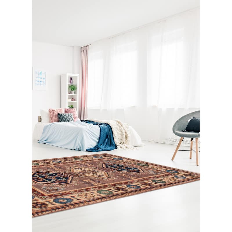 ECARPETGALLERY Hand-knotted Uzbek Ghazni Brown Wool Rug - 2'8 x 3'9