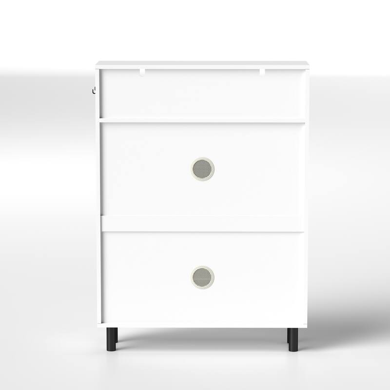 GDFStudio - Charlotte Farmhouse Shoe Storage Cabinet with Barn Door Elegance and Smart Organization