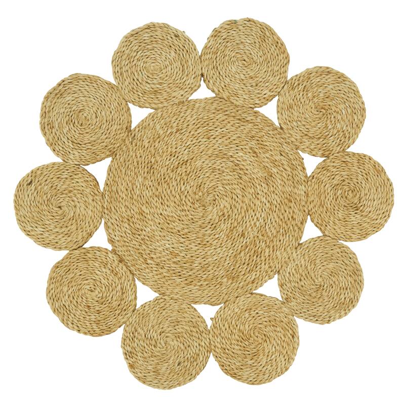 Round Jute Design Table Mats (Set of 4) - 16"