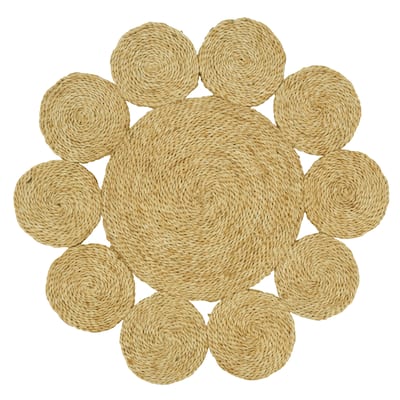 Round Jute Design Table Mats (Set of 4) - 16"