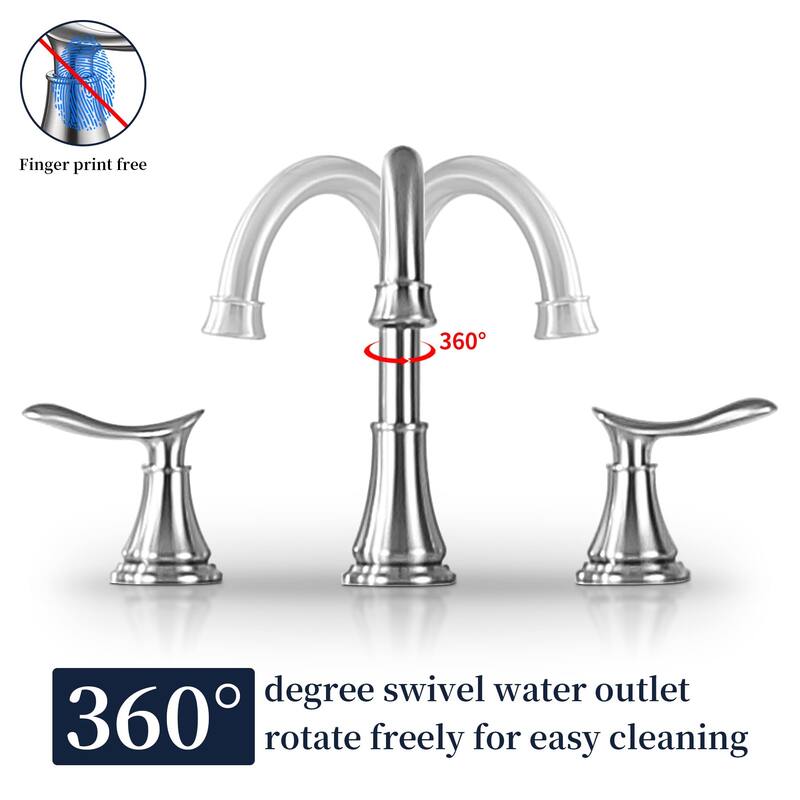 3 Holes Widespread Bathroom Sink Faucet 2 Handles Bathroom Faucet with
