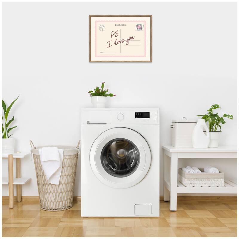 Kate and Laurel PS I Love You Postcard by Lucky Guava Framed Canvas Wall Art Print