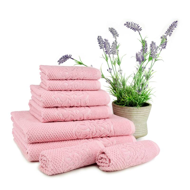 East'N Blue Galata Turkish Cotton Bath Towel Set (Set of 8) - (2 Bath Towel, 2 Hand Towel, 4 Washcloth)
