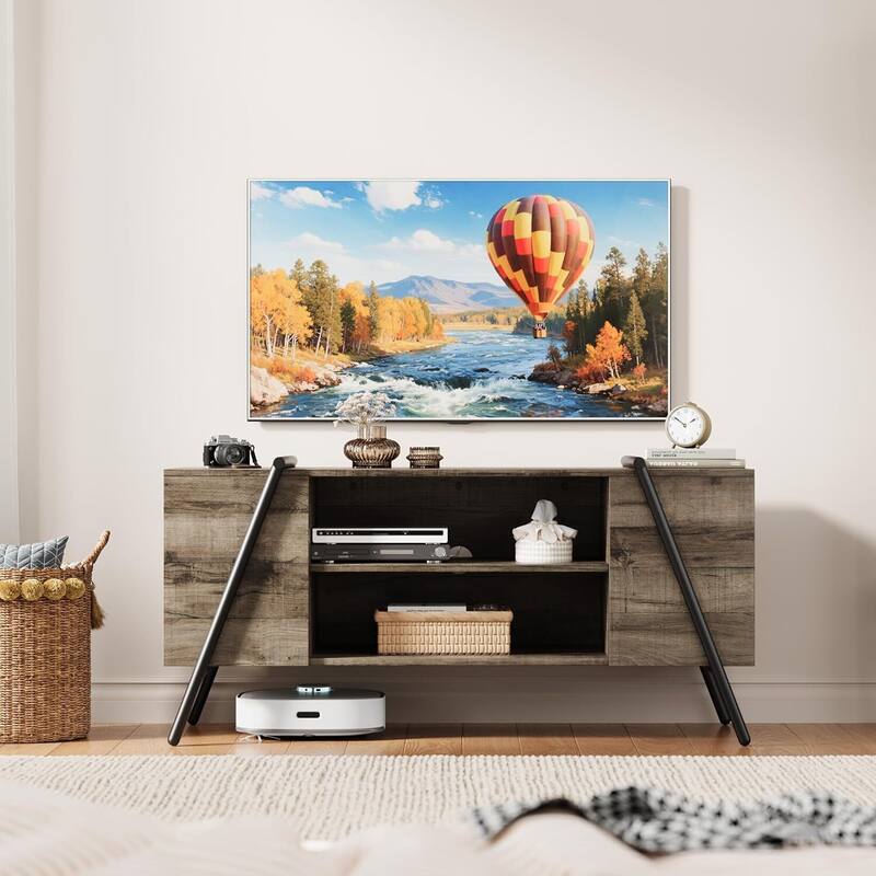 47 Inch TV Stand Modern Entertainment Center for Living Room, Bedroom, Office - N/A - Grey