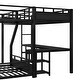 preview thumbnail 19 of 29, L-Shaped Metal Bunk Bed and Loft Bed with Desk, Storage Shelves and Slide