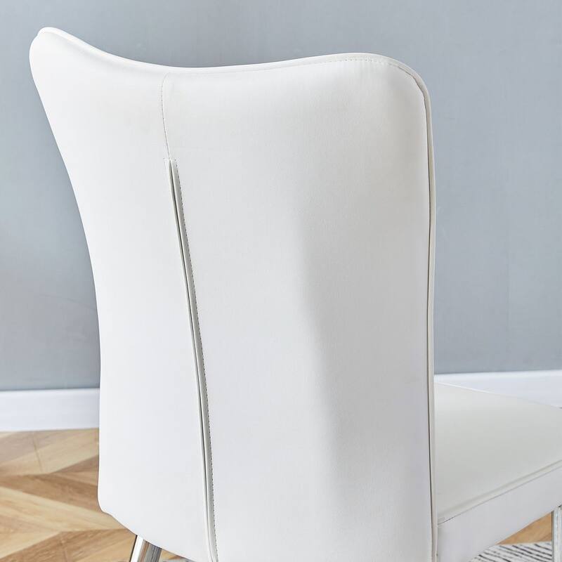 Modern PU Leather Minimalist Dining Chairs Set of 4