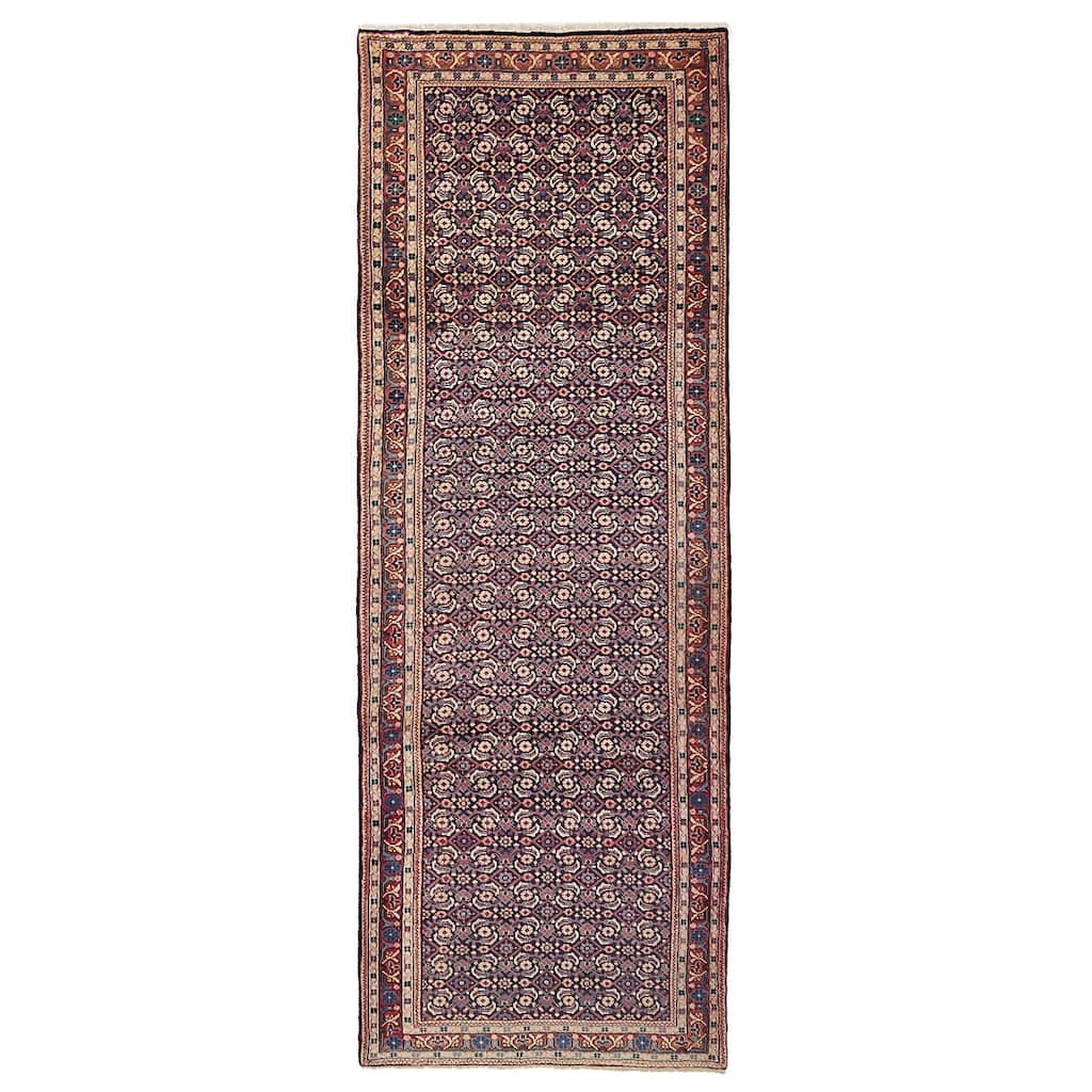 ECARPETGALLERY Hand-knotted Andelz Dark Navy Wool Rug - 3'2 x 9'6