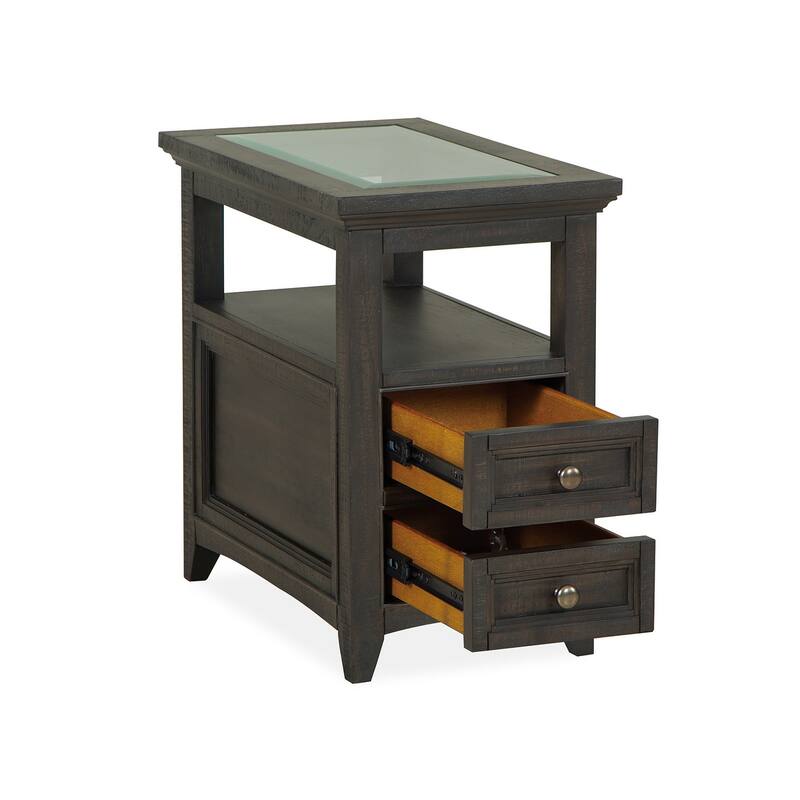 Magnussen Home Westley Falls Graphite Chairside End Table - 15''W x 24''D x 24''H