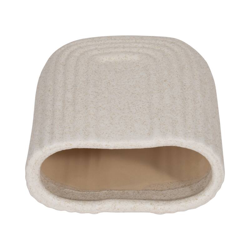 Rectangular Speckled Sand Upside Down Arch Vase - Ivory, 8"