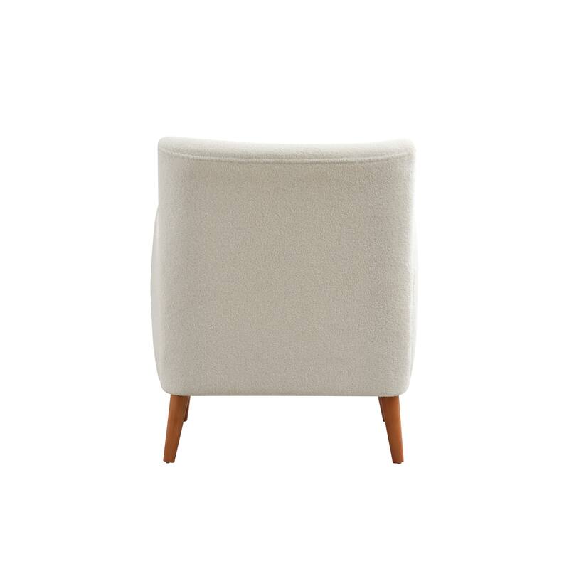 Soft fabric lounge chair with solid wood legs