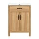 preview thumbnail 28 of 37, Natural Oak Bathroom Vanity with Ceramic Sink Solid Wood MDF Storage Cabinet for Bathroom 24/30/48/60 inches