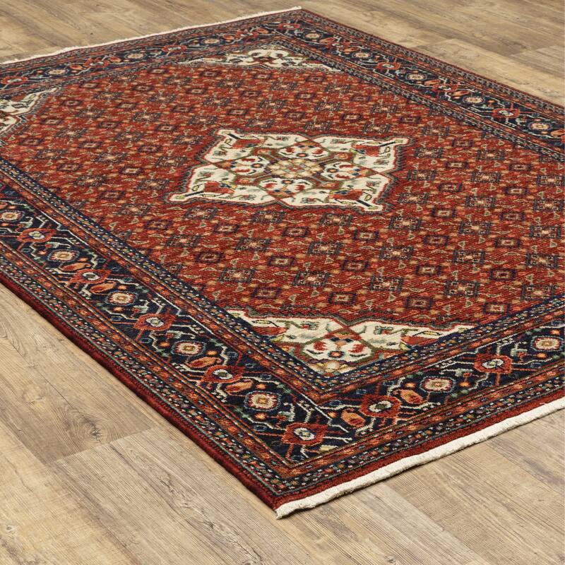 Style Haven Leander Persian Inspiration Fringed Wool Blend Area Rug