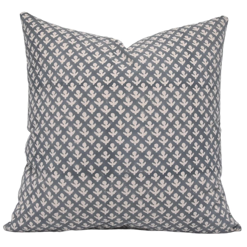 Cotton Farmhouse Block print pillow Cover - Haryali