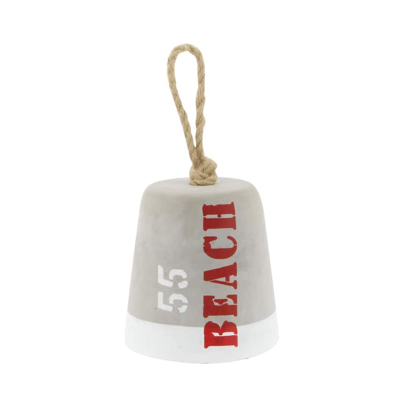 Cement Stone Buoy Door Stopper Decorative Sculpture with Rope Accents - Set of 2 Gray - Roche River Decor