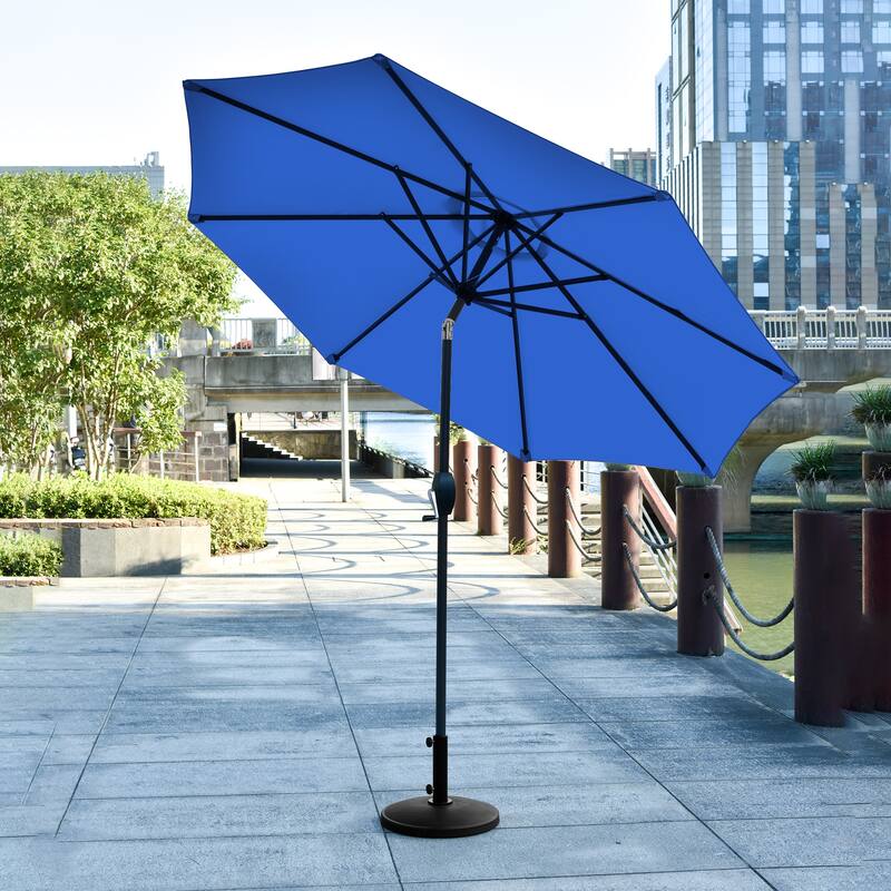 Lopes 9-Foot Patio Umbrella with Ceramic Base Included - Royal Blue