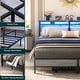 preview thumbnail 72 of 94, Farmhouse Wood Platform Bed Frame with Charged Station and LED Lights