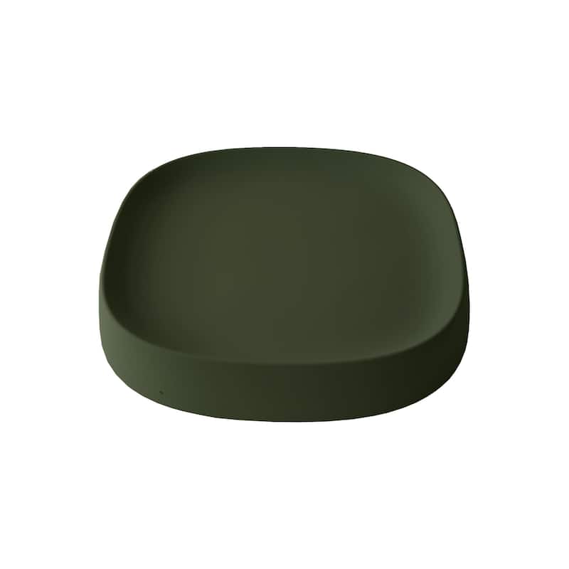 Pebble Modern Plant Caddy with Hidden Wheels - Medium - Olive