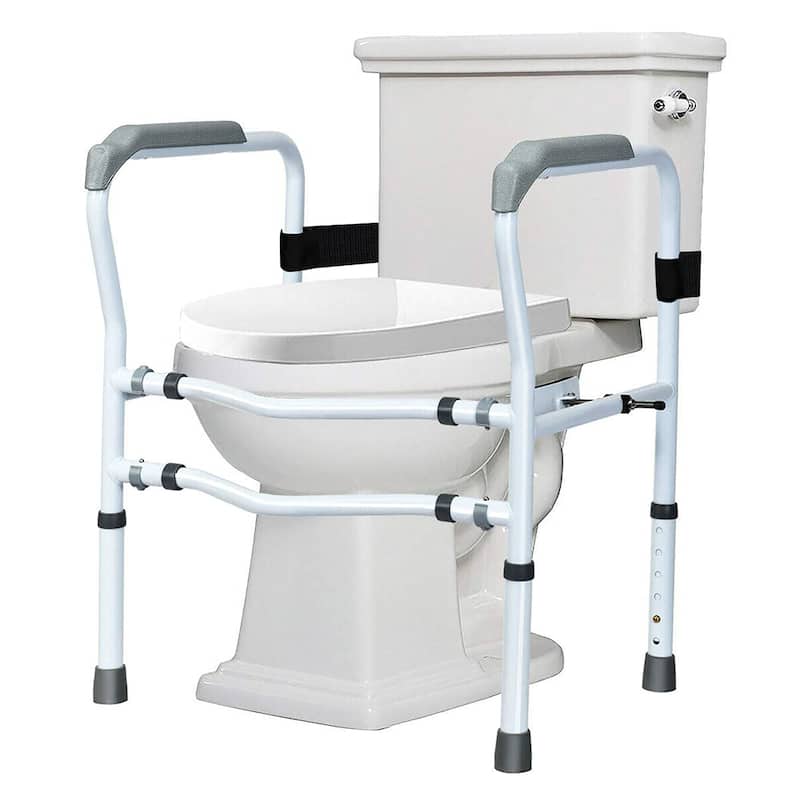 Costway Toilet Safety Frame Stand Alone Toilet Safety Rail with - See details