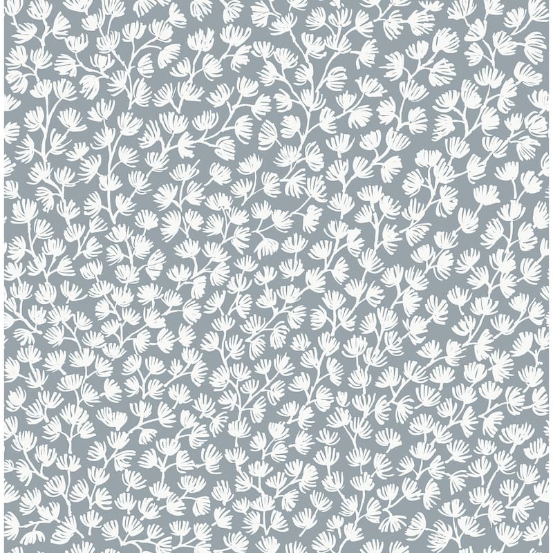 Society Social Sea Fern Slate Blue Peel and Stick Wallpaper