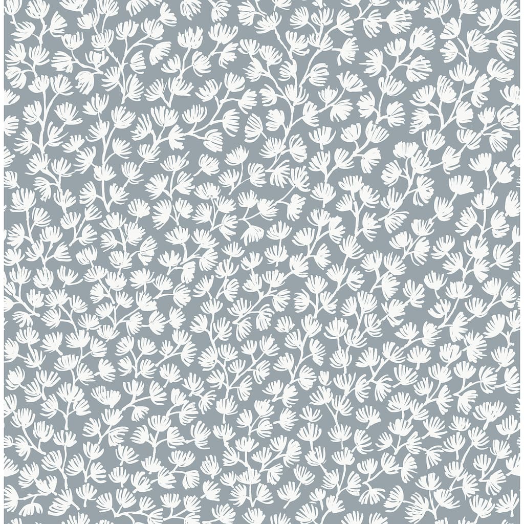 Society Social Sea Fern Slate Blue Peel and Stick Wallpaper